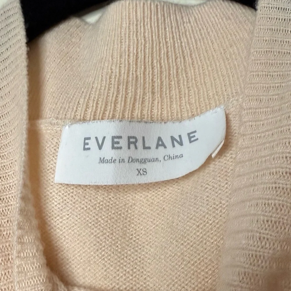 EVERLANE 100% Cashmere Mock Neck Cozy Lightweight Ribbed Fall Winter Sweater